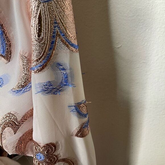 Alexis Marceau Metallic Floral Wrap Top - Picture 10 of 10